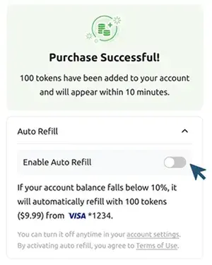 Auto refill balance